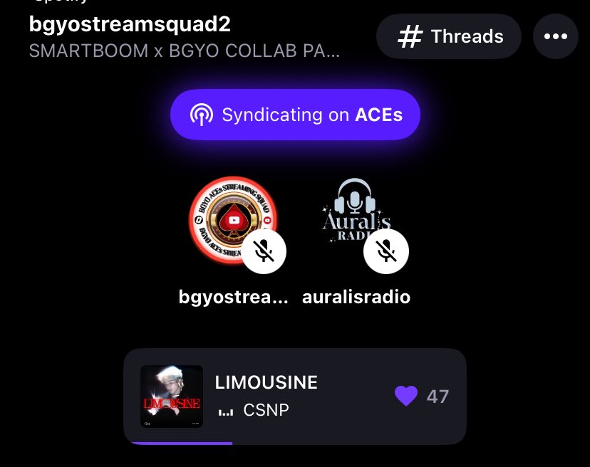 🔴 We are ON AIR with <a href="/bgyostreamsquad/">BGYO ACEs Streaming Squad</a>!

Auralis, join us!
📻 stationhead.com/c/aces

SEE YOU!

#สมาร์ทบูม #SmartBoom #Auralis 
#BGYO #BGYO_DanceWithMe