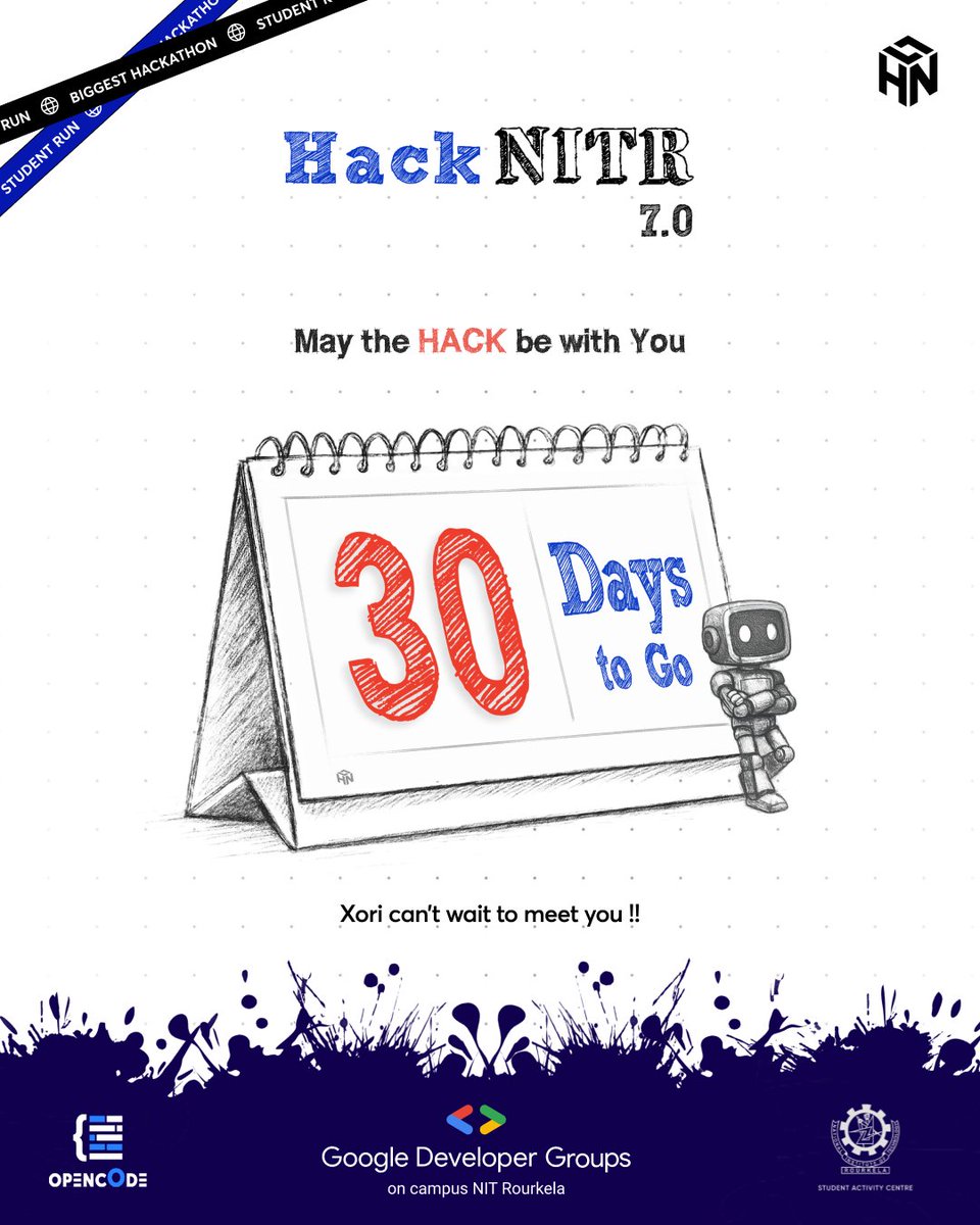 hacknitr's tweet image. COUNTDOWN is on- 30 days to go! The clock’s ticking, the hype is real, and registrations are already happening. Who’s building with us?
#hacknitr #hackathon #tech #innovationforsustainablegrowth