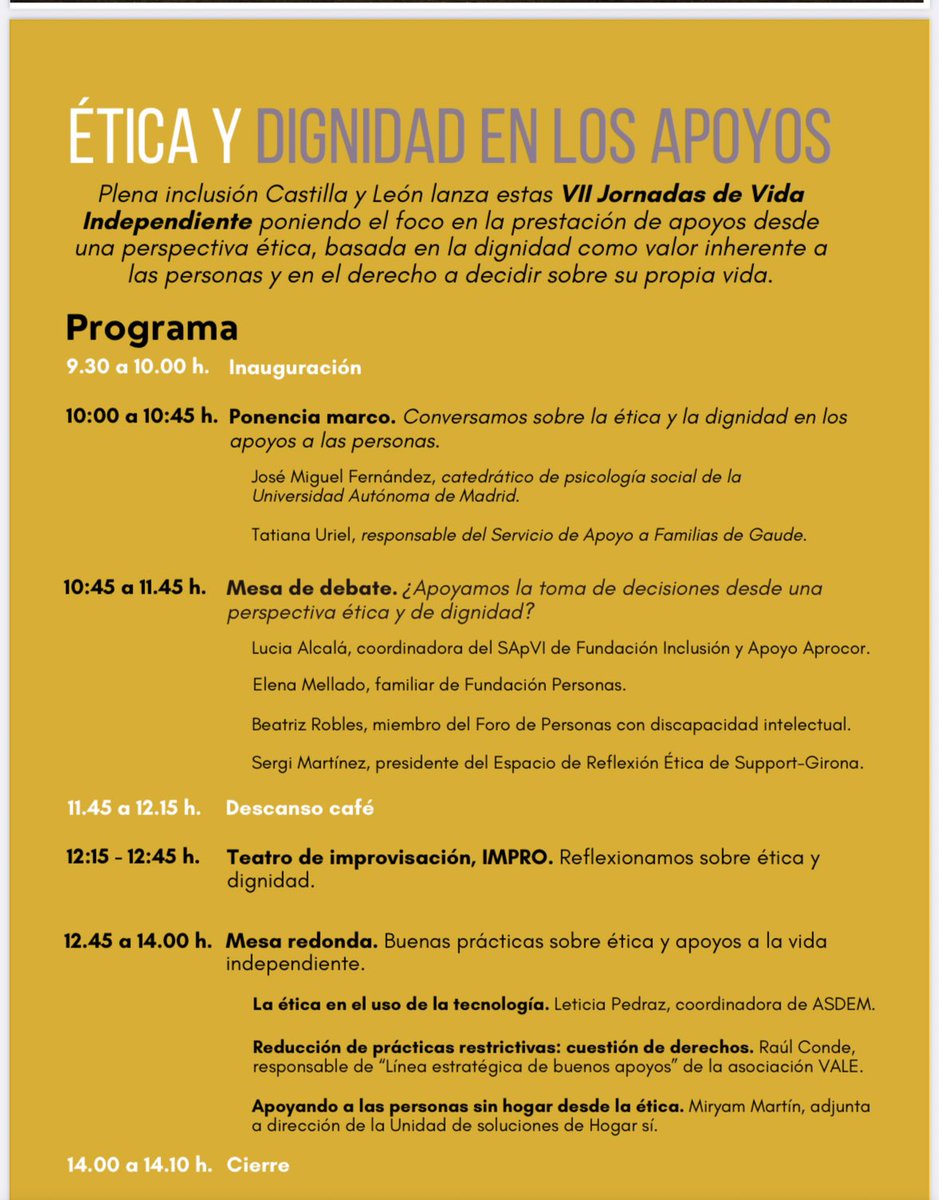 🍀Arranca en Valladolid en la <a href="/UVa_es/">Gabinete de Comunicación Universidad de Valladolid</a> la VII Jornada de Vida Independiente de <a href="/PlenaCyL/">Plena inclusion CyL</a> 

➡️Hoy reflexionamos sobre ética y dignidad en los apoyos con profesionales y personas del movimiento asociativo con más de 60 participantes
#VidaIndependiente #ÉticaYApoyos