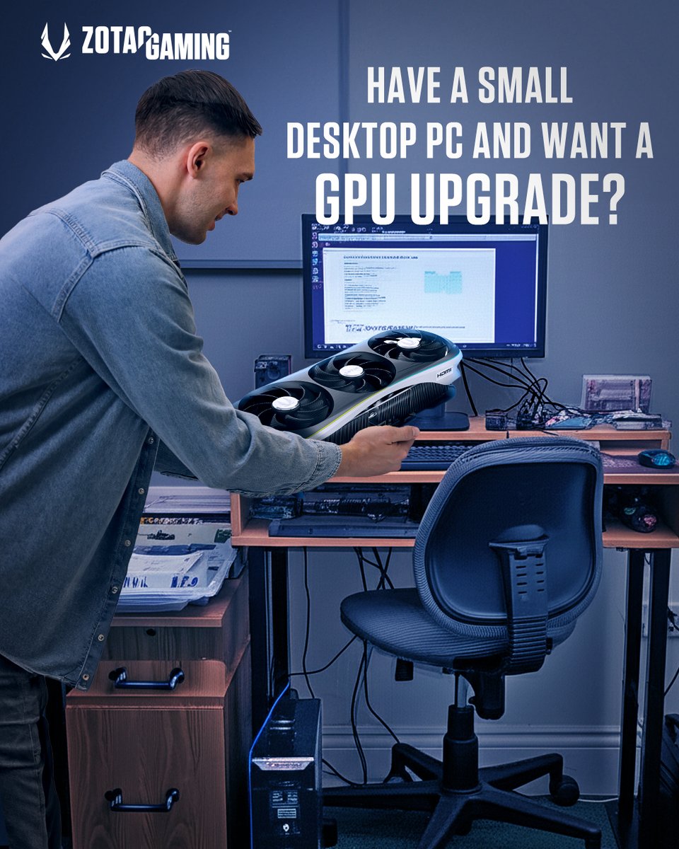 ZOTAC_UK's tweet image. Limited space? No problem.

The ZOTAC GAMING GeForce RTX 5060 Low Profile may be the perfect candidate, while offering the latest tech and performance the GeForce RTX 50 Series brings.

#ZOTAC #RTX5060 #LowProfile