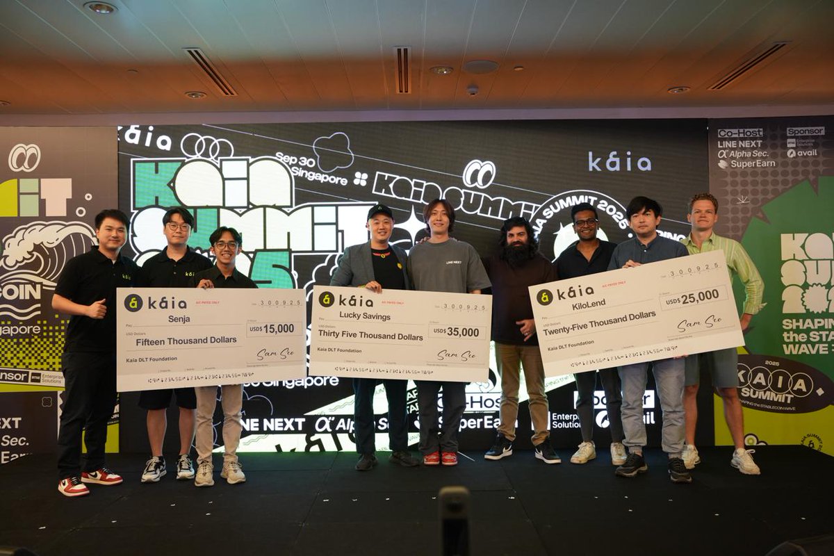 MrMinter_eth's tweet photo. award for the cleanest web2>web3 onboarding UX (especially in APAC) goes to @KaiaChain + @LINE_Global 

shout-out to all the winners of the Kaia Wave Stablecoin Summer Hackathon! @LuckySavingsApp @kilolend_xyz @SenjaLabs https://t.co/EKdOW5T6Af