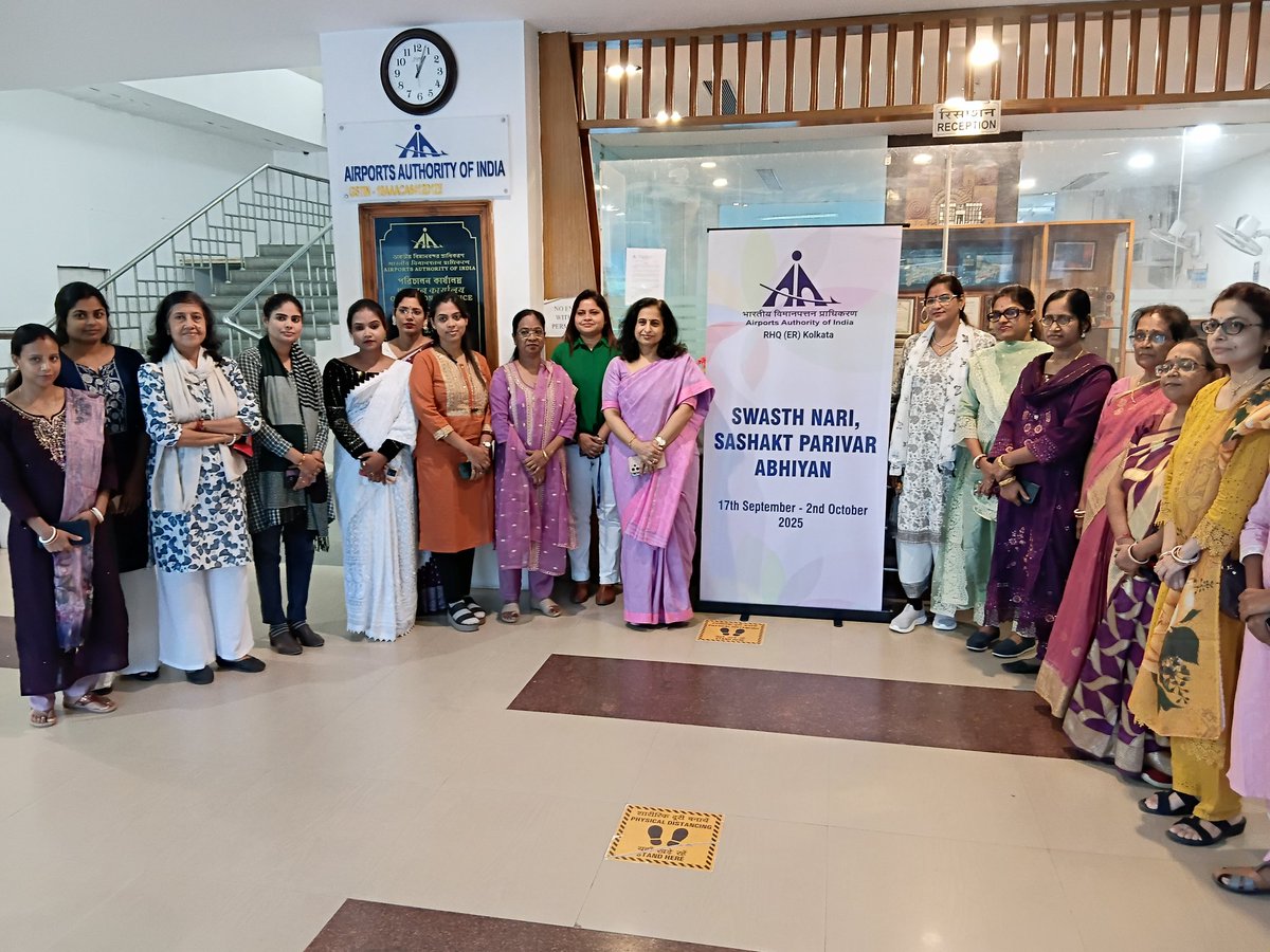 aairhqer's tweet image. Under Swasth Nari Shashakt Parivar Abhiyaan, a POSH awareness session was led by RED-ER Smt. Nivedita Dubey at RHQ-ER, reinforcing AAI’s commitment to a safe, secure &amp;amp; inclusive workplace for women. 
#POSH #WomenEmpowerment #SafeWorkplace #AAI
@AAI_Official @MoCA_GoI