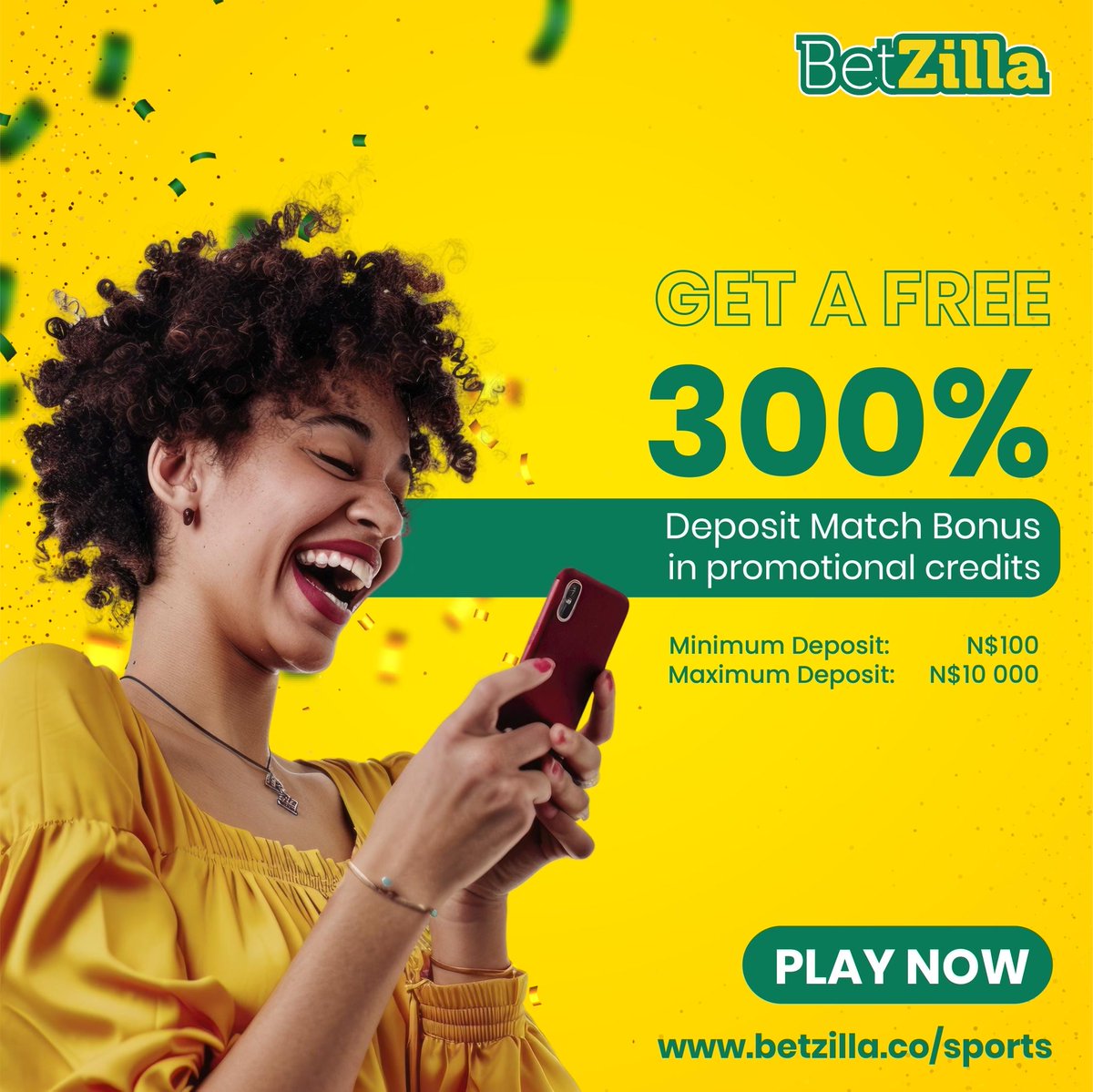 betzillanam's tweet photo. You deposit N$250, and we give you N$750 EXTRA to play with. That's N$1000 in your account! 🤩
That's the power of our incredible 300% Deposit Match Offer!
Whether you're backing your favorite team or trying a new strategy, this bonus gives you the fuel you need.
So tell us in the comments: which sport would you use your bonus on? ⚽️ 🏀 🎾
Then, go get it!
👉 PLAY NOW: https://t.co/xdLaGETkE1
#BetWithBetzilla #Welcomebonus #Sportsbetting #Namibia