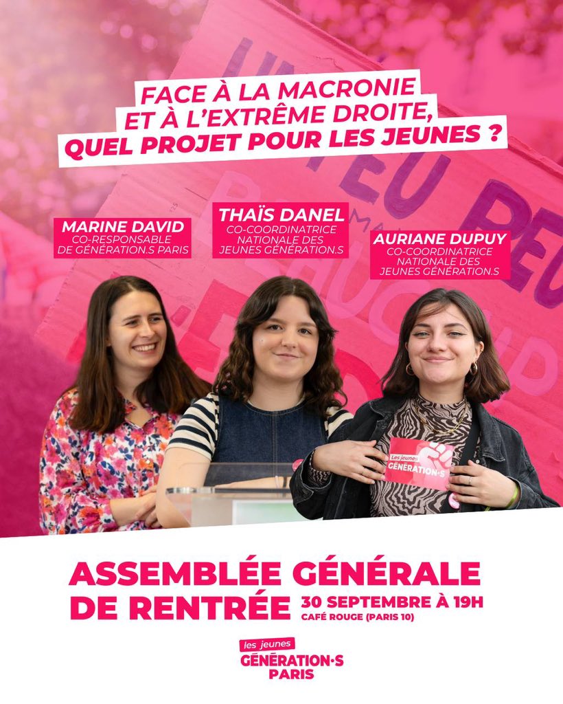 Retrouvez nous ce soir pour participer ensemble à la production d’un contre discours sur la jeunesse face à celui de la droite et de l’extrême droite ! 
C’est au café rouge (10e) à 19h!