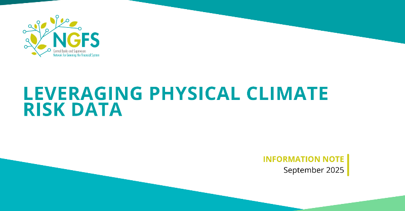 NGFS_'s tweet photo. 📊 Physical #climate risks are rising. Do we have the right #data to measure their impact on #finance?

Find out more in the latest Information note published by the #NGFS ⤵️