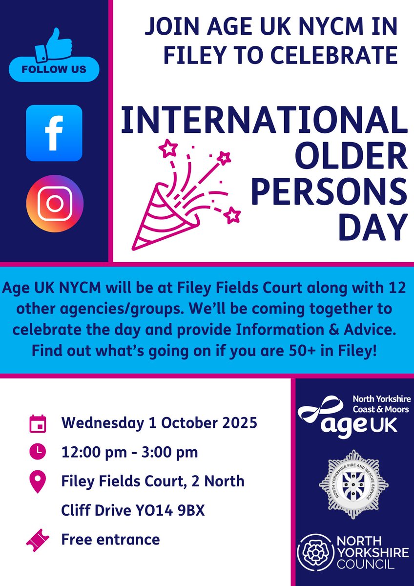 Come along and celebrate International Day for Older People - Filey Fields Court YO14 9BX

#IDOP25