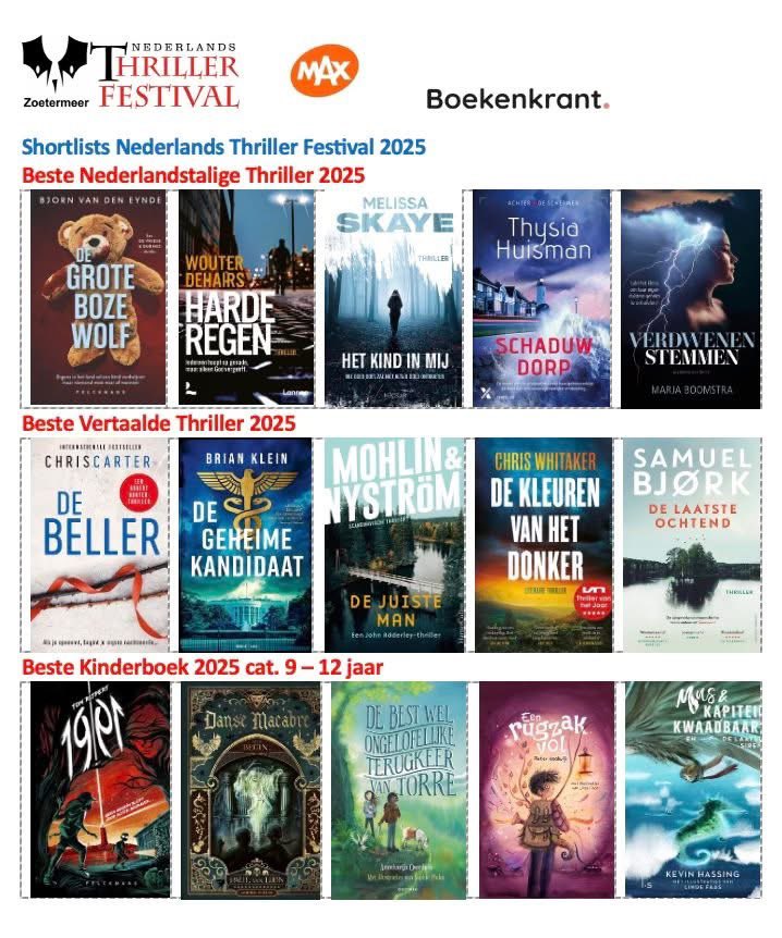 ‘Het kind in mij’ op de shortlist MAX Gouden Vleermuis🤩
#Hetkindinmij #VTreeks #MAXgoudenvleermuis #UitgeverijNeckar #Thriller  #Nederlandsethriller #thrillerboek #lezen #Boekenfestival #thrillerfestival #Zoetermeer
#irmariapennekamp #wilimminkdesign #nederlandsthrillerfestival