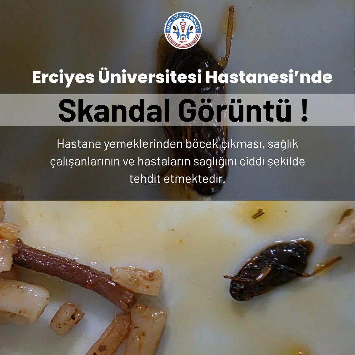 Erciyes Üniversitesi Hastanesi’nde Skandal Görüntü

Erciyes Üniversitesi Hastanesi’nde yemeklerde böcek ve insan sağlığını tehdit edecek unsurların bulunması kabul edilemez bir durumdur. Sağlık çalışanlarının ve hastaların sağlığı bu kadar kritik bir ortamda hiçe sayılmamalıdır.