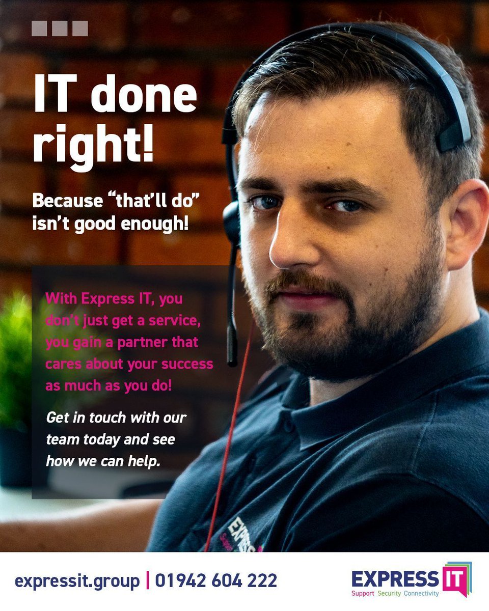 expressitgroup's tweet image. At Express IT, we’re more than just an IT provider - we’re your long-term partner in keeping your business running smarter, safer, and stronger. 

You don’t just get a service, you gain a partner that cares about your success as much as you do! 

 🌐 expressit.group