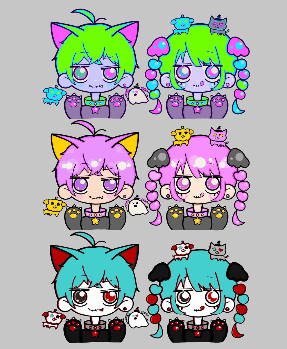 ばんけんとのハロウィンペア画かいた🎃

この垢rtしすぎでシャドバンされないように投稿しないと🐶💧絵かきたいよー