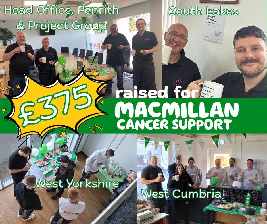 🎉 A huge THANK YOU to everyone at PPM who took part in last week’s Macmillan Coffee Morning!
Together, we raised an incredible £374.44 to support Macmillan Cancer Support💚☕
Your generosity and team spirit made a real difference. #MacmillanCoffeeMorning #TeamPPM #ThankYou