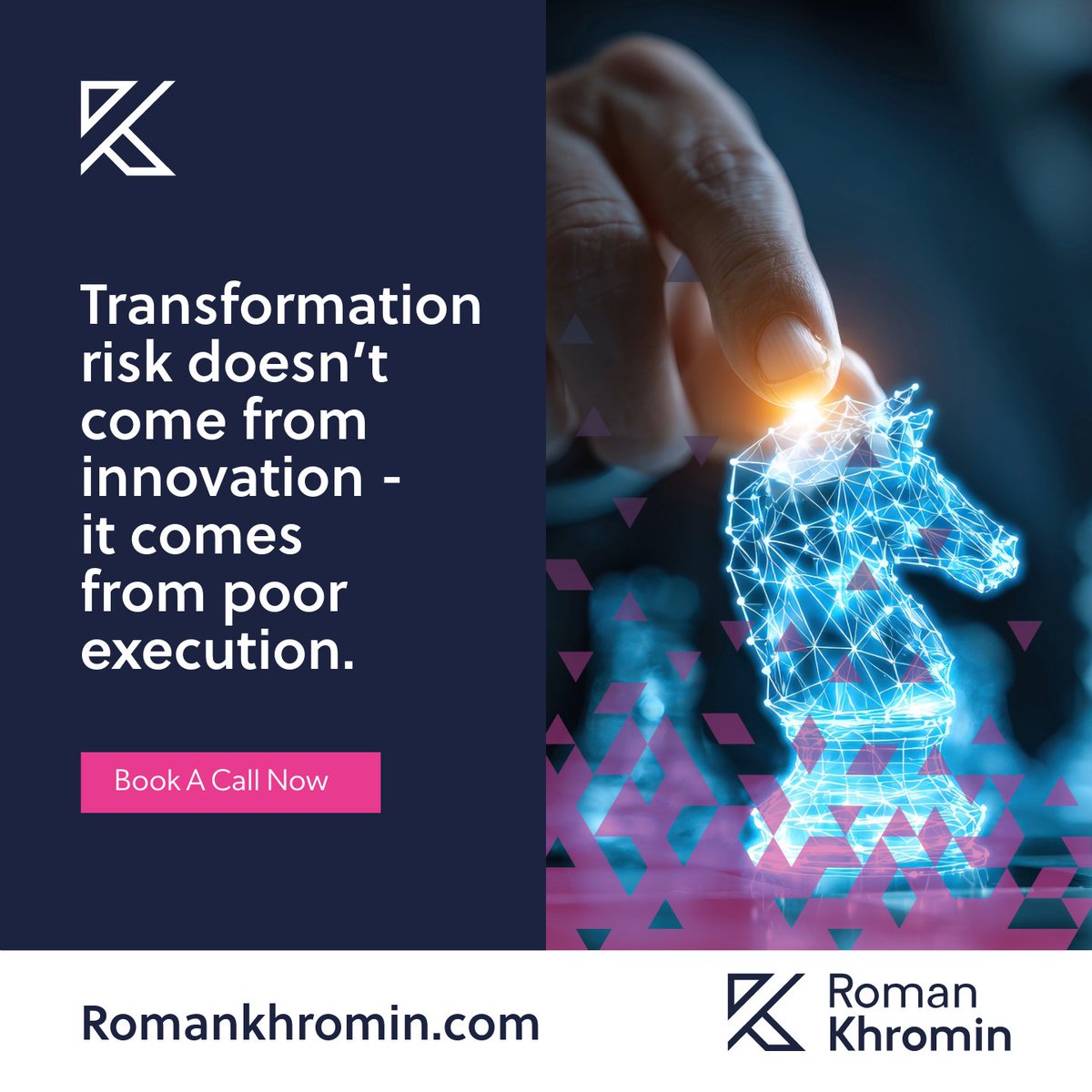 romankhromin's tweet image. Transformation risk doesn’t come from innovation - it comes from poor execution. 

⚠️ Manage risk with structured delivery and outcome-focused governance.

Learn more: romankhromin.com

#RiskManagement #ExecutionExcellence #CxOEnablement #TransformationSupport #Governance