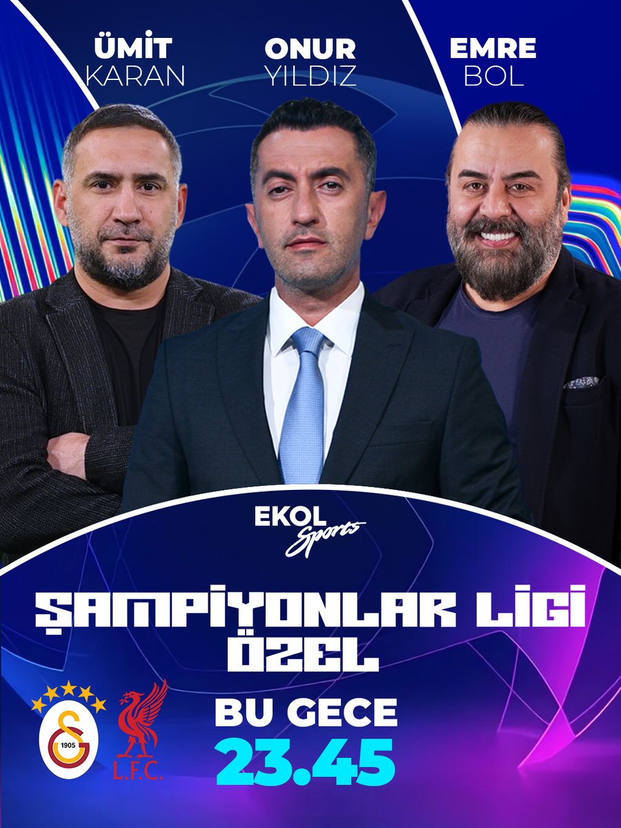 🔥 Şampiyonlar Ligi Gecesi! 🔥

Galatasaray, Avrupa devlerinden Liverpool’u ağırlıyor!

Okan Buruk yönetimindeki Galatasaray, taraftarı önünde ilk galibiyetin peşinde! 🦁⚽️

📺 Maç sonrası özel yayını kaçırmayın!
🕛 Saat 23:45'te
🎙️ Onur Yıldız'ın moderatörlüğü
💬 Ümit Karan &amp;