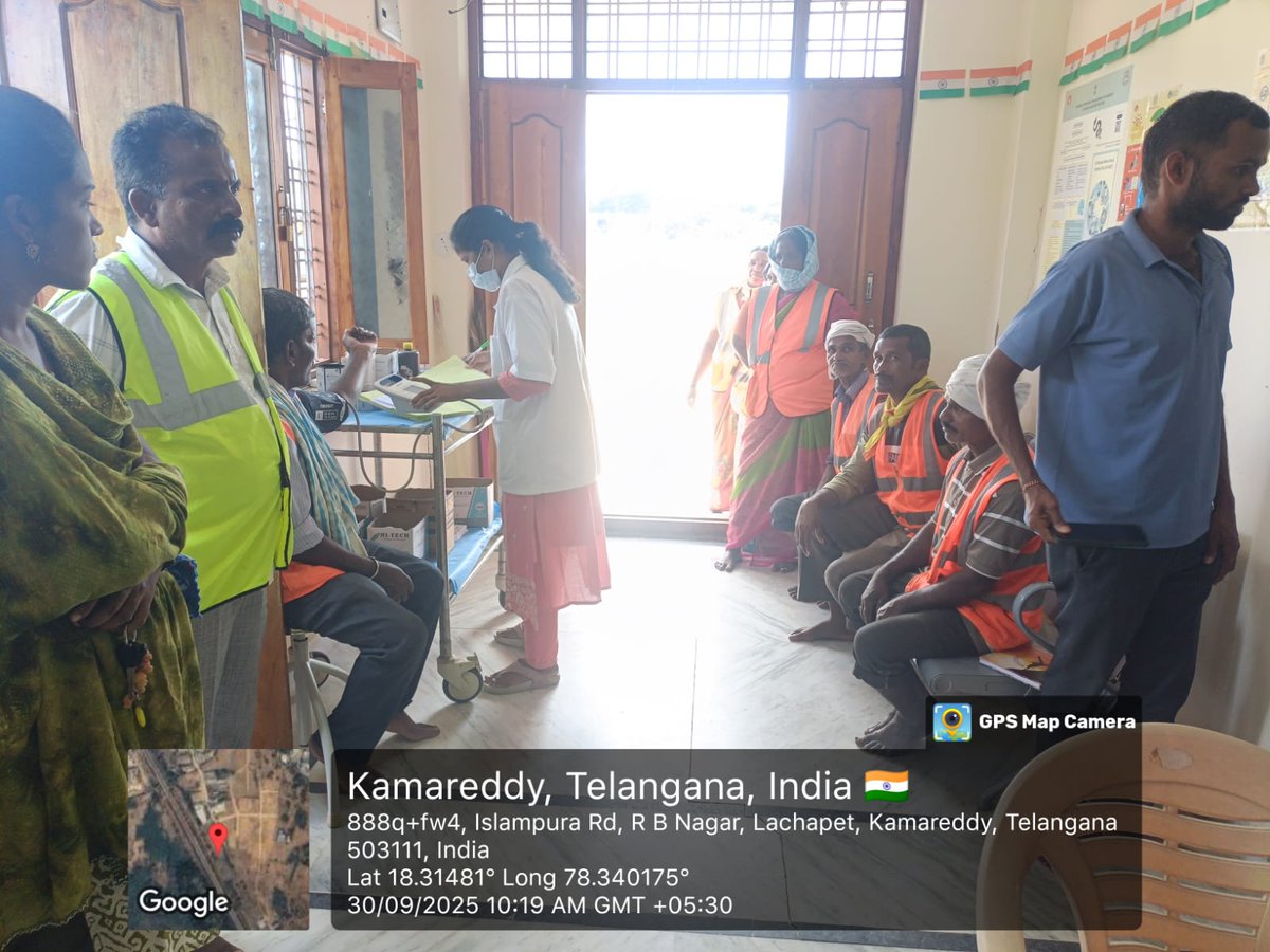 McKamareddy's tweet photo. As part of Swachata Hi Seva program 2025 Health camp has conducted for sanitation workers https://t.co/c0VvmjVFyx