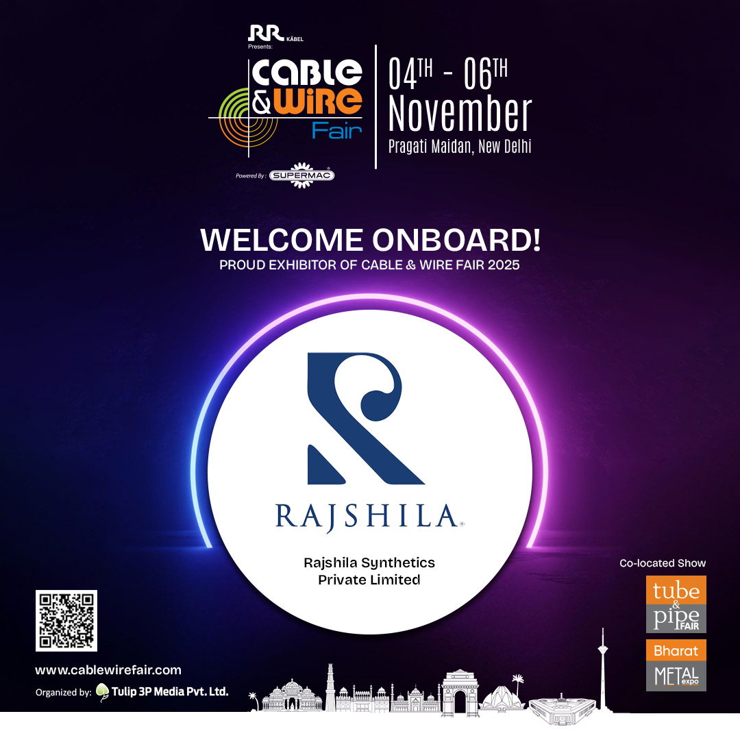 cablewirefair's tweet image. We are Honored to Welcome, Rajshila Synthetics Pvt. Ltd. at @CableWireFair 𝟐𝟎𝟐𝟓.

📅4-6 Nov 2025 |📍Pragati Maidan, New Delhi
🔗For more info, visit: cablewirefair.com

#CableWireFair #CWF2025 #WireExpo #CableExpo #WireIndustry #CableIndustry #RajshilaSynthetics