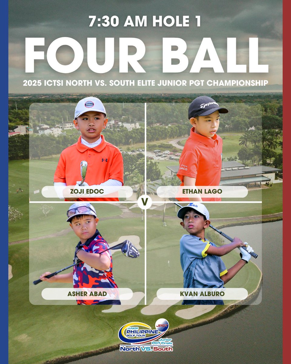 PhilGolfTour's tweet image. THIS IS HOW WE LINE UP 👊

#JuniorPGTinLaguna #TeamNorth #TeamSouth #ICTSIGolf