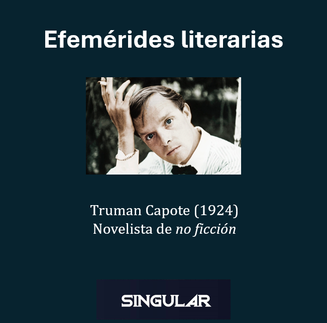 LibroSingular's tweet photo. ¡Hoy celebramos a un maestro de la palabra! 🎩 Un día como hoy, 30 de septiembre de 1924, nacía Truman Capote.
Este influyente autor estadounidense revolucionó el periodismo con su "novela de no ficción" "A sangre fría" y nos dejó relatos inolvidables como "Desayuno en Tiffany's" https://t.co/qokt8kqnHW