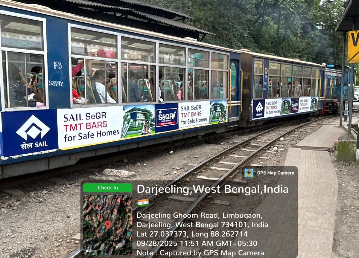 SAILCMO's tweet photo. As the UNESCO Heritage Toy Train in Darjeeling chugs across Himalayan foothills, SAIL silently spreads its network to reach every doorstep in the country, ensuring seamless service &amp; supply of SAIL Steel.

SAIL SeQR TMT. Desh ka TMT.
Unmatched in Strength, Bendability &amp; Purity. https://t.co/qoL19gkERd