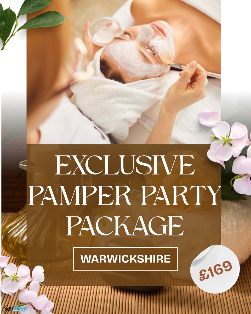 spadayscouk's tweet image. 💖 Exclusive Pamper Party Package – Warwickshire.
Relax, celebrate &amp;amp; unwind together 💆‍♀️✨ £169.
👉 spadays.co.uk/product/exclus…
#PamperParty #SpaExperience #UKGifts