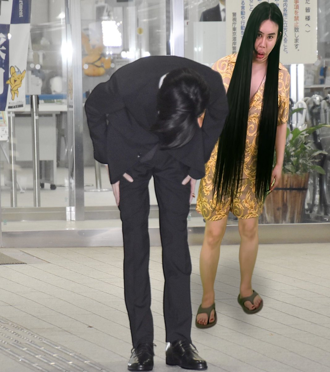 kuri_man_42's tweet photo. （え、これァタシも頭下げた方がいいの❓ただ通りかかっただけなﾝだ㌔） https://t.co/veYCYCsYHY