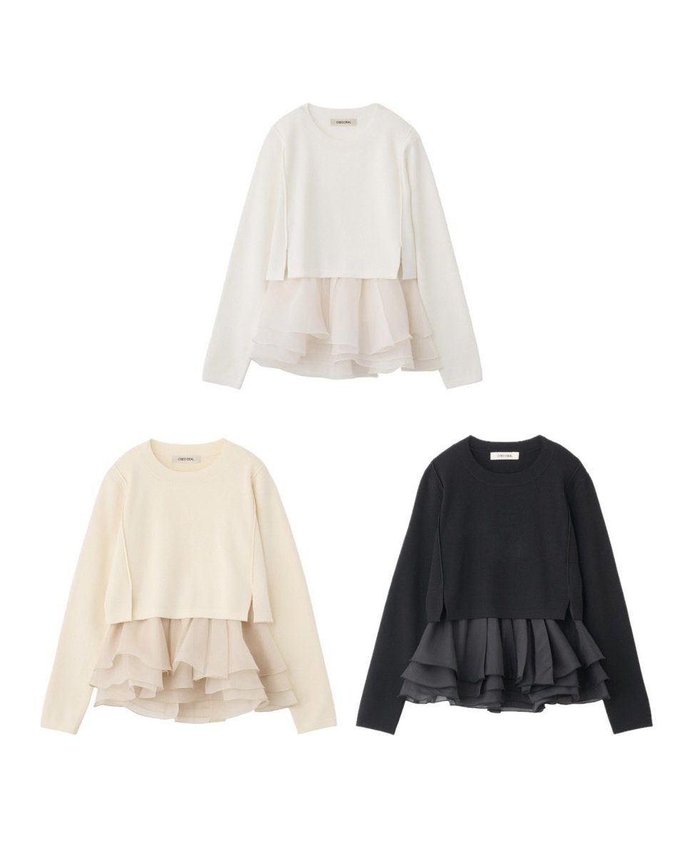 COCODEALのペプラムブラウス、
今年はふわっとかわいいこちらを購入☁️♡