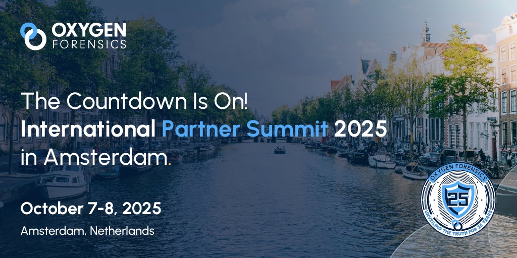 oxygenforensic's tweet image. ⏳ Just 1 week to go! The countdown is on for the International Partner Summit 2025 in Amsterdam (Oct 7–8).
✨ Big updates
📚 Sales & tech training
🎯 Team fun
🏆 Recognition
Can’t wait to see our partners there! 🎉