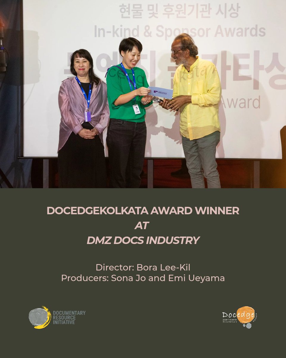 docresi's tweet photo. We are delighted to announce the DocedgeKolkata Award at this year's edition of @dmzdocs
 
OUR BODIES

Heartiest Congradulations to the Awardees:
Director: @boraleekil
Producers: Sona Jo, @emiueyama 

#DocedgeKolkata #dmzdocs #asiancinema  #documentary_resource_initiative https://t.co/KCo3qCilGB