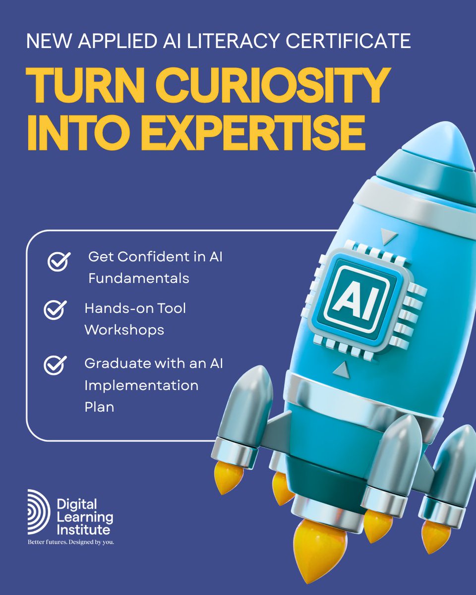 DLInstitute_'s tweet image. ๐ New Applied AI Literacy Certificate
๐ Enrol now:eu1.hubs.ly/H0n6CDq0
#AppliedAI #AILiteracy #AIImplementation #ResponsibleAI #AITraining