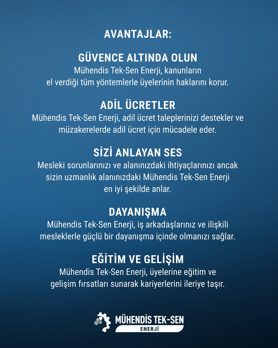 MuhTekEnerji's tweet image. Neden bize katılmalısınız?  #mühendisteksenenerji #kamumühendisi #mimar #içmimar #teknikhizmetler #kamumimarları #şehirplancısı #kamuşehirplancısınınhakkı #boşunamıokuduk #sendika #teknikpersonel #sendikacılık #kamuhaberleri #kamuhaber #kamuhabertakvimi #mühendisteksen