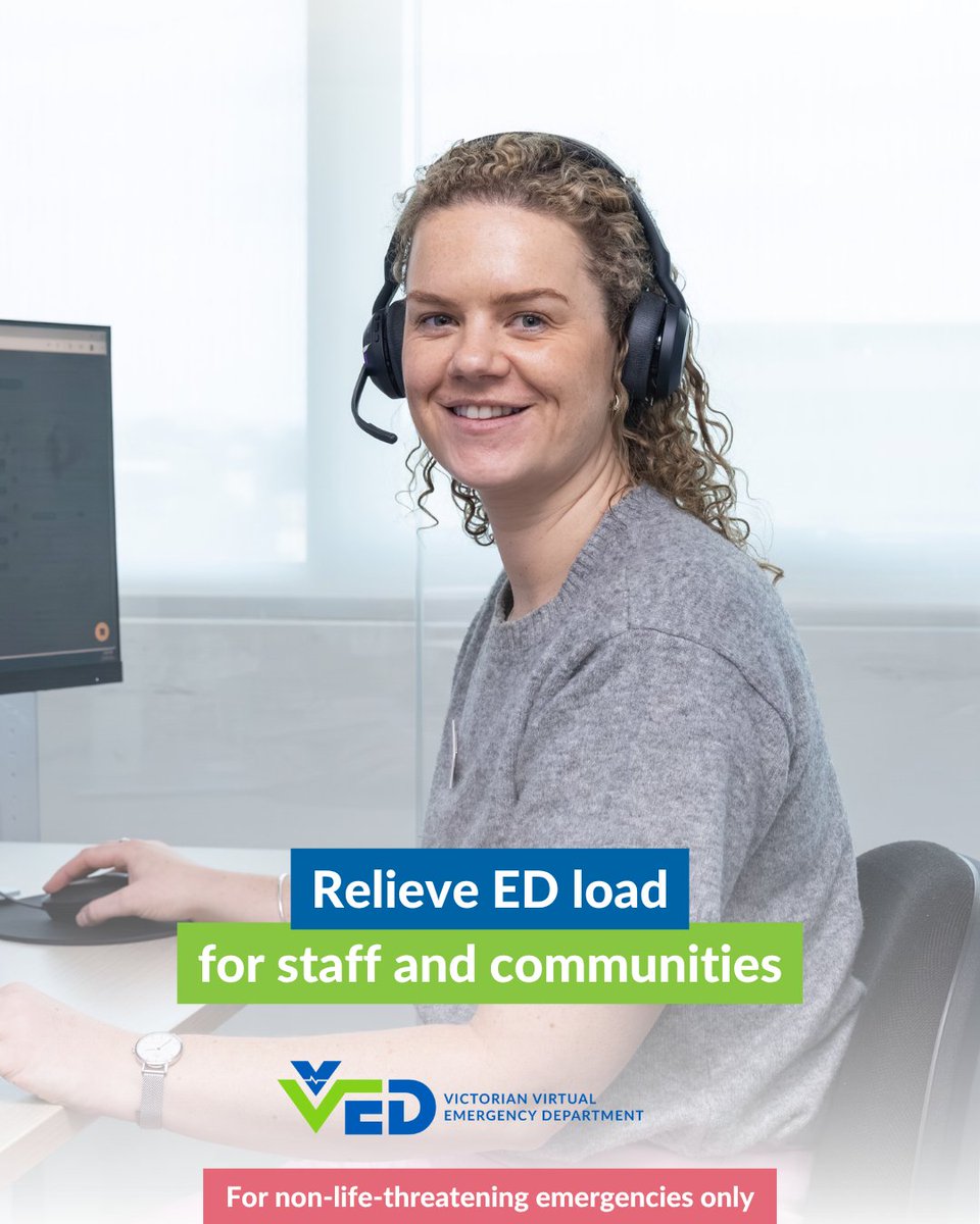 vved_au's tweet photo. 🏥 Emergency teams are on the frontline every day. Consider using VVED as a safe alternative for non-life-threatening emergencies to help lighten the load on EDs and support frontline staff across Victoria. 

#VVED #VirtualED #VictoriaWideService #ReduceEDPressure #247Care https://t.co/95ihWOTy6h