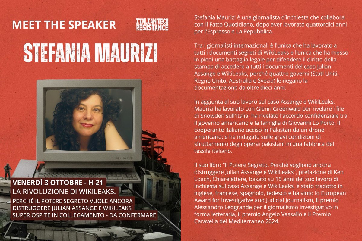 At the #ItalianTechWeek,John Elkann,Lord of Stellantis,will bring the Lords of Tech who are  reshaping the world according to their interests:Tech for capitalism,war,surveillance 
At the #ItalianTechResistance we'll bring The Resistance
TY <a href="/Serenadoe___/">Serenadoe</a> &amp; #ItalianTechResistance!