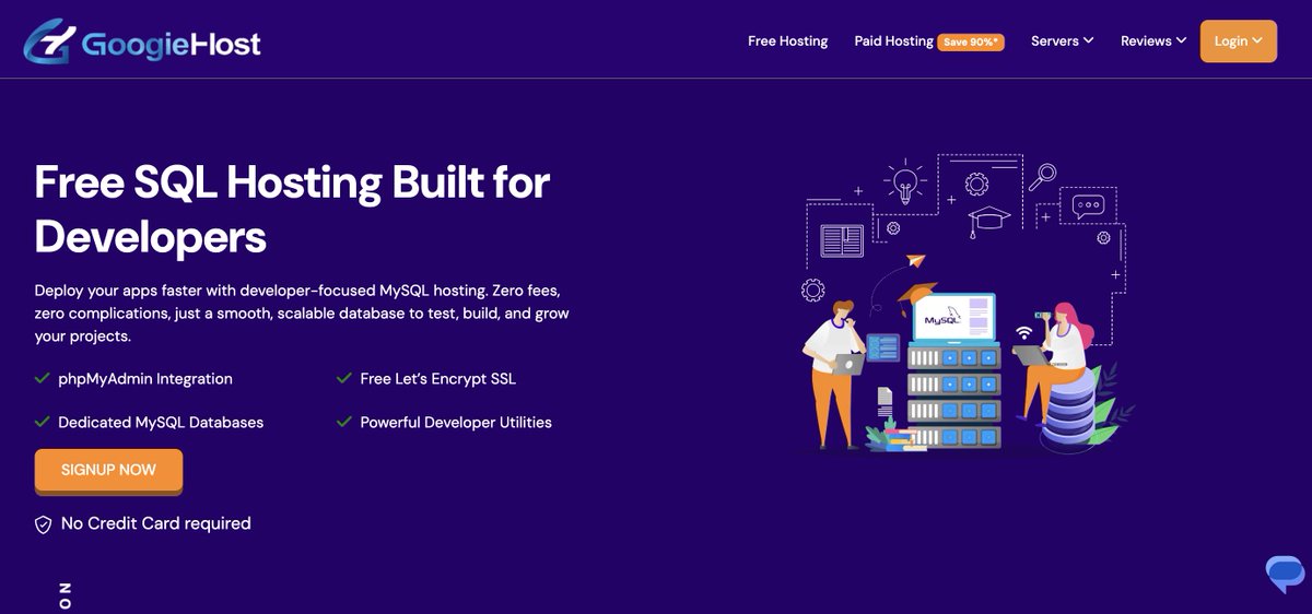 mamtagoswami735's tweet image. googiehost.com/free-mysql-hos…
🎓 Students! Build & learn with Free MySQL Hosting 🚀 No cost, no card, just projects & practice! 💻✨ #MySQLHosting #StudentDevelopers
