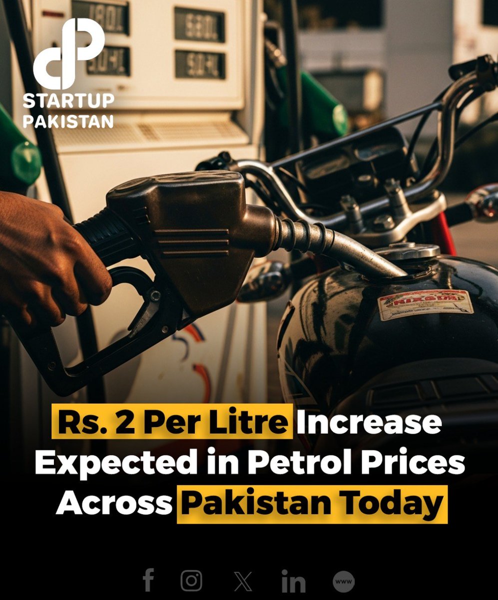 PakStartup's tweet photo. The Pakistani government is expected to raise petrol and diesel prices from October 2025 due to rising global oil rates and IMF-recommended tax measures. 

Image is Ai generated and just for reference 

#PetrolPrice #DieselPrice #PakistanFuel #IMF #Inflation https://t.co/BLv37PnbAz