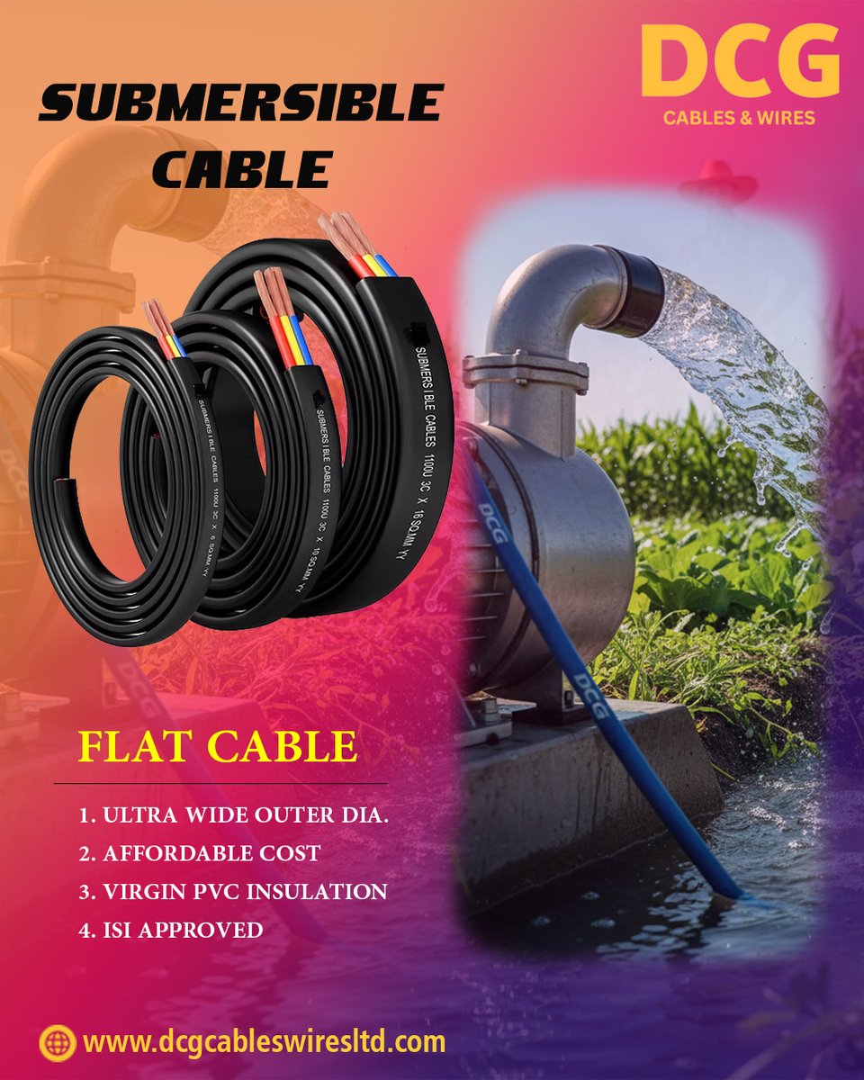 DCGCables's tweet image. Select only best quality Submersible Cables, House Wires and Aluminum Wires to Keep you Safe &amp;amp; Secure.
 
#SubmersiblePump #DCGCables #electricity #electric #wire #cablesandwires #manufacturer #manufacturingindustry #Transformers #cables.