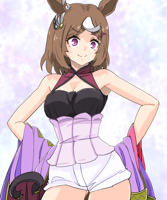 #ウマ娘 #ツルマルツヨシ 勝負服の内服とかショートパンツがシンプルですこ