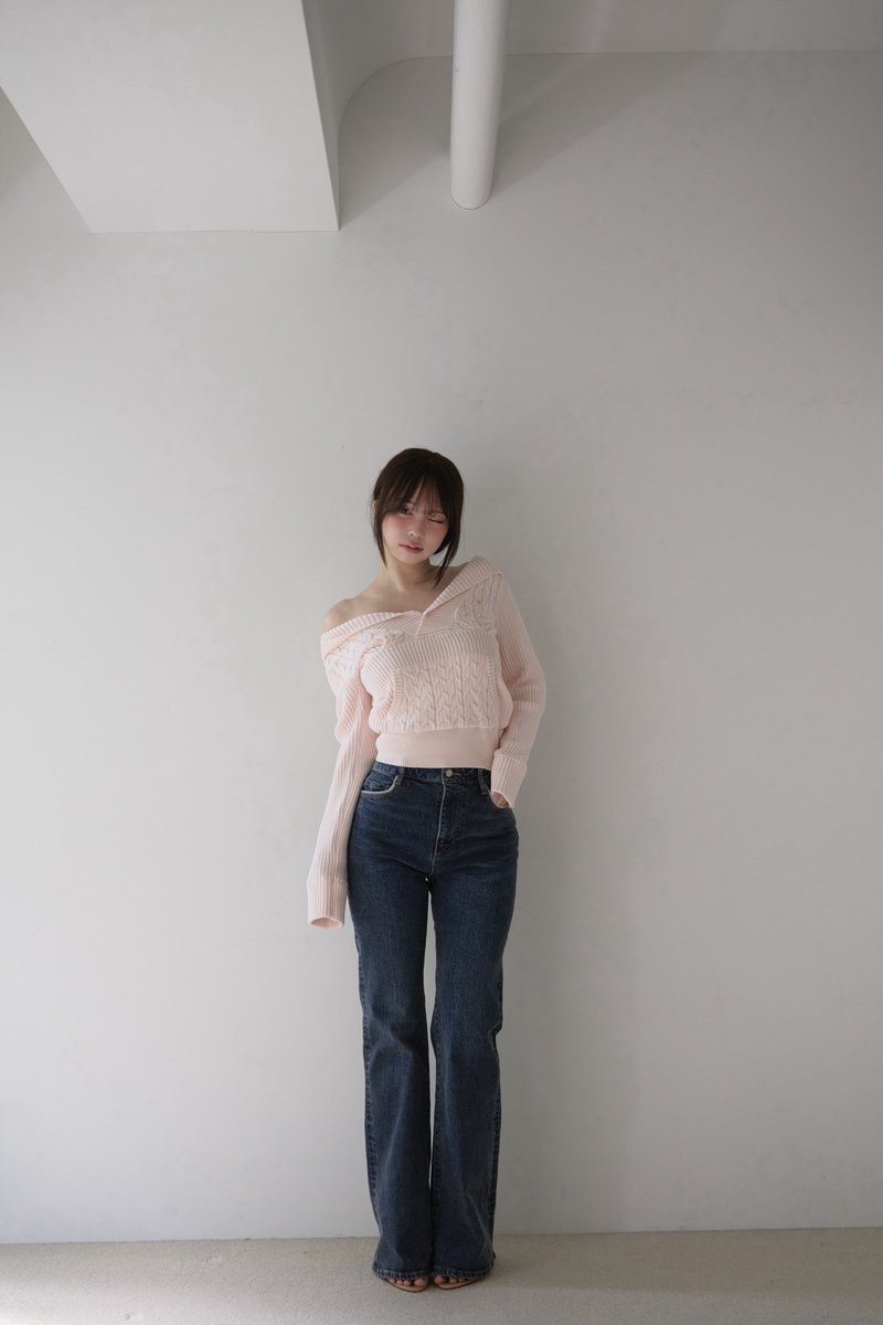 Taylor hoodie knit tops color gray/pink ¥11000-tax in さまざまな