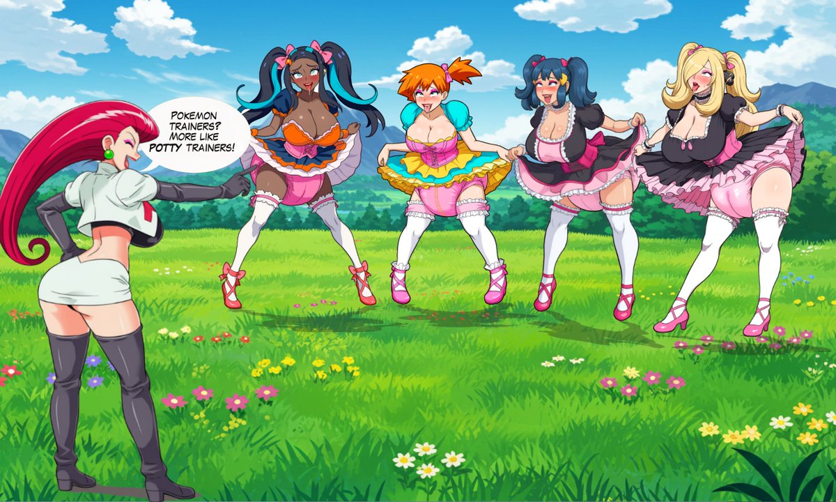 🚀✨ Jessie’s Ultimate Plan ✨🚀

No longer satisfied with failed captures or petty plots, Jessie had a new plan.

One by one, her rivals are stripped of dignity and power, from pokemon, to potty trainers!

“Prepare for trouble? Darlings, you’re only prepared for piddle now!” 💋