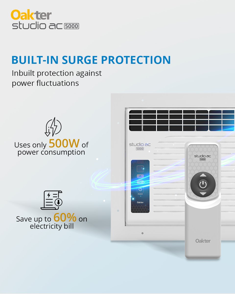 Meet Oakter Studio AC ❄️ India’s 1st Plug &amp; Play Window AC. Affordable, hassle-free &amp; cuts your electricity bill by 50%! 
Read full article
…acturing.economictimes.indiatimes.com/news/hi-tech/o…