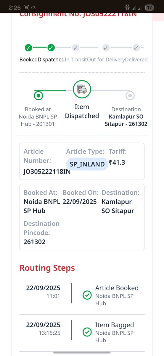 Shubham77680902's tweet photo. @IndiaPostOffice 
JO305222118IN
What fraud is going on with the India Post service.I booked my parcel on the 22nd and on the 23rd my parcel disappeared from Lucknow airport with no updates. My parcel has been missing for a week.What kind of service is this where parcels just disa https://t.co/0AzPkMlk4W