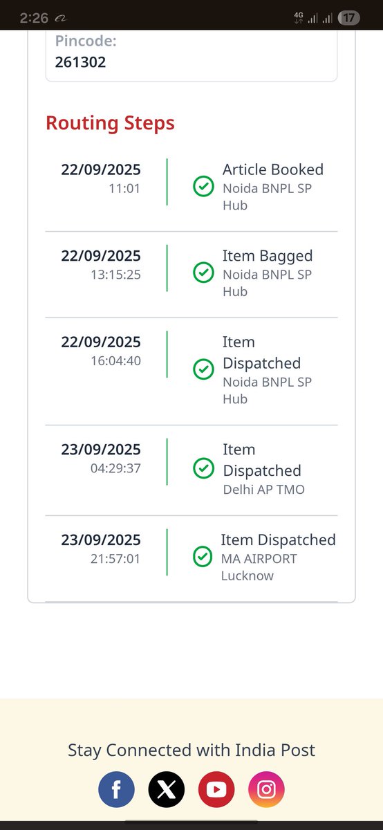 Shubham77680902's tweet photo. @IndiaPostOffice 
JO305222118IN
What fraud is going on with the India Post service.I booked my parcel on the 22nd and on the 23rd my parcel disappeared from Lucknow airport with no updates. My parcel has been missing for a week.What kind of service is this where parcels just disa https://t.co/0AzPkMlk4W