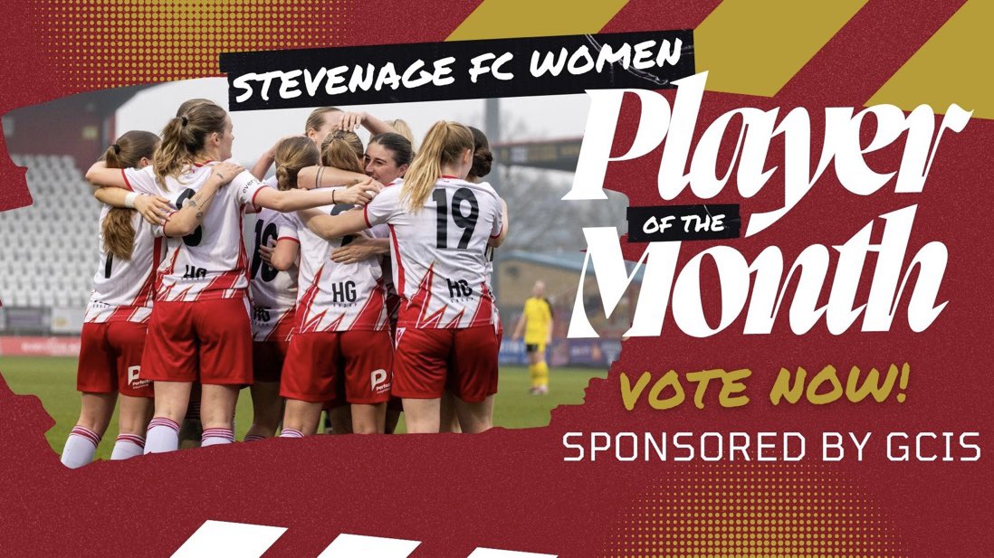 🏆 𝙂𝘾𝙄𝙎 𝙋𝙊𝙏𝙈 𝘼𝙬𝙖𝙧𝙙 … you still have time to submit your vote for September’s Player of the Month Award! Cast your votes at the following link to be in with the chance of winning a signed shirt and presenting the award at our next home game:

gcis.co.uk/news/stevenage…