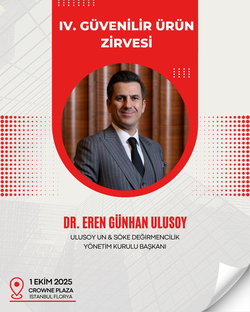 UlusoyUnAS's tweet photo. Yönetim Kurulu Başkanımız Dr. Eren Günhan Ulusoy, 1 Ekim’de düzenlenecek IV. Güvenilir Ürün Zirvesi’nde ‘İhracatın Kahramanları’ oturumunda konuşmacı olarak yer alacak.
#UlusoyUn #GüvenilirÜrünZirvesi #İhracatınKahramanları https://t.co/tQhQf2df7p