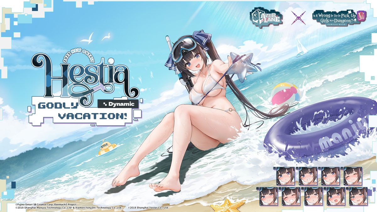 💙Godly Vacation!💙

Hey-hey, Commander! You're finally here. I've been waiting my butt off! I've already had the full beach experience... Ah, wait, I still have things I wanna do, so do me a solid and stick around!

Hestia is changing into her new Dynamic attire. She will grace