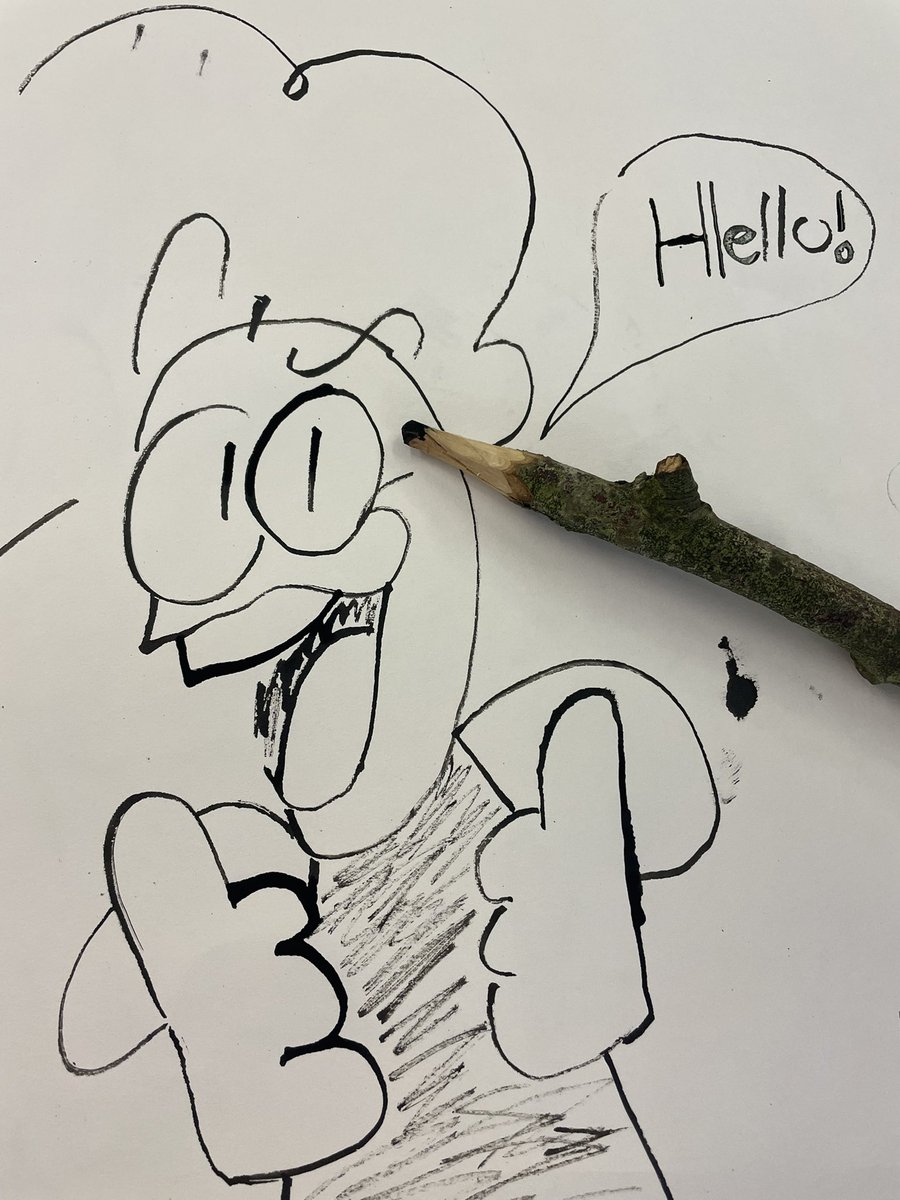 Drew my character with a stick!
(I make very good life choices)