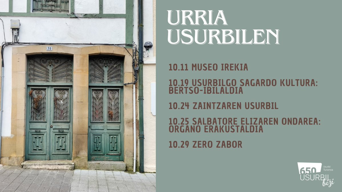 🍂Udazkenarako prest gaude Usurbilen. Bisita gidatu ugari antolatu ditugu urtaro eder honi ongietorria emateko.

Bazatoz gurekin Usurbil ezagutzera?

Izen-ematea 📲650usurbilbizi.eus