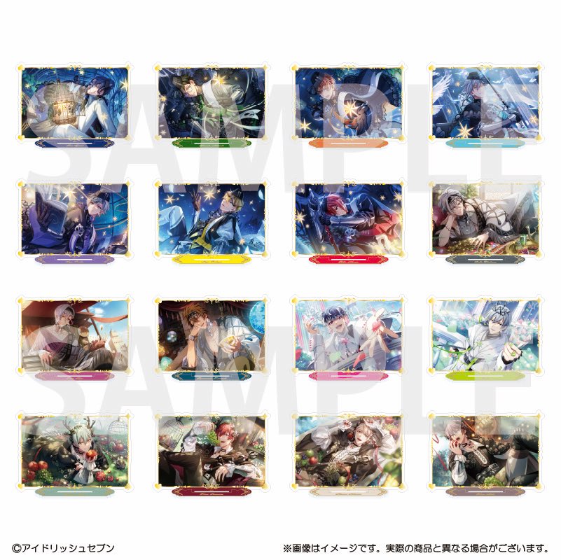 iD7_goods_info's tweet photo. 【商品紹介】
[グループ記念日2025]「アクリルスタンド（全16種）」

グループ記念日2025のビジュアルを用いたアクリルスタンド。
トランプモチーフの金箔フレームが、ビジュアルをより華やかに引き立てています！

#アイナナ https://t.co/b9lqDdFIqh