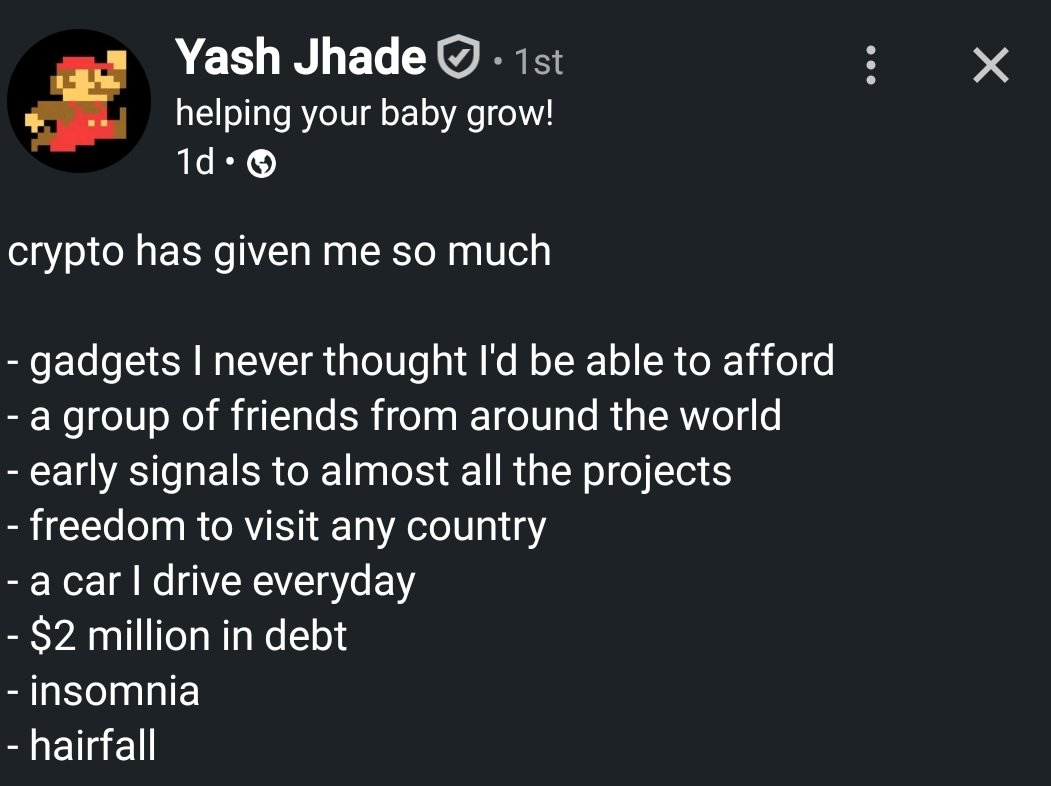 GM folks.
Crypto has given me so much!