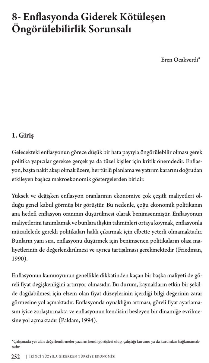 “Enflasyonda giderek kötüleşen öngörülebilirlik sorunsalı” üzerine…