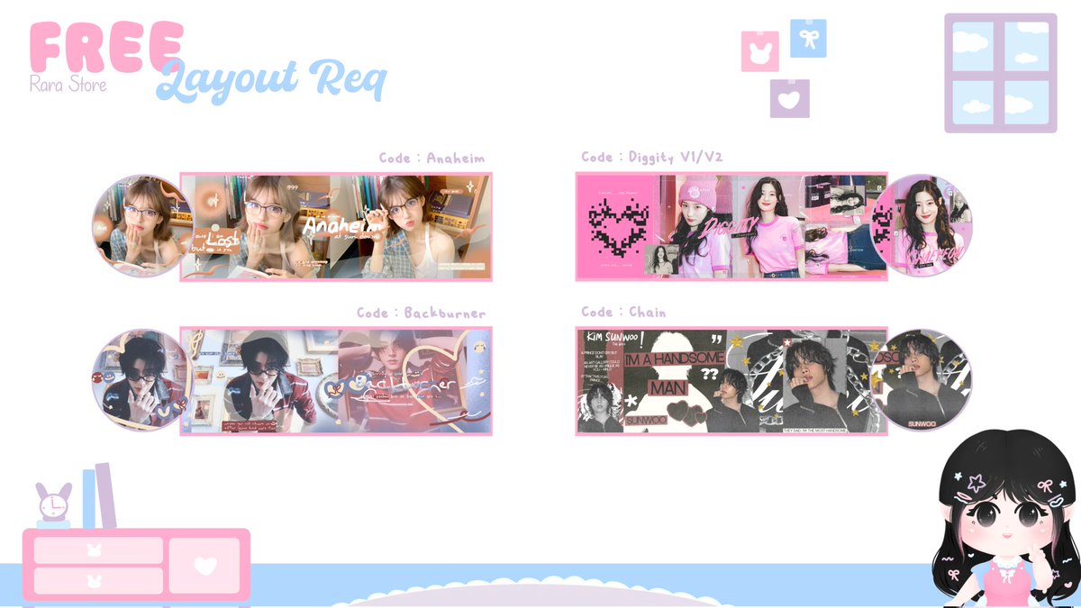 raanindira's tweet image. -Help repost? Makasiii 

Haloo! Dalam rangka ulang tahun Kak Mikael @Melormanie hari ini, aku bawa 4 FREE LAYOUT BY REQ 🥳

Rules:
- Repost tweet ini 
- Rep nama katalog + ucapan dan doa baik untuk Kak Mikael di hari bahagianya ini  🥳🥰

End 20.30
#zonauang