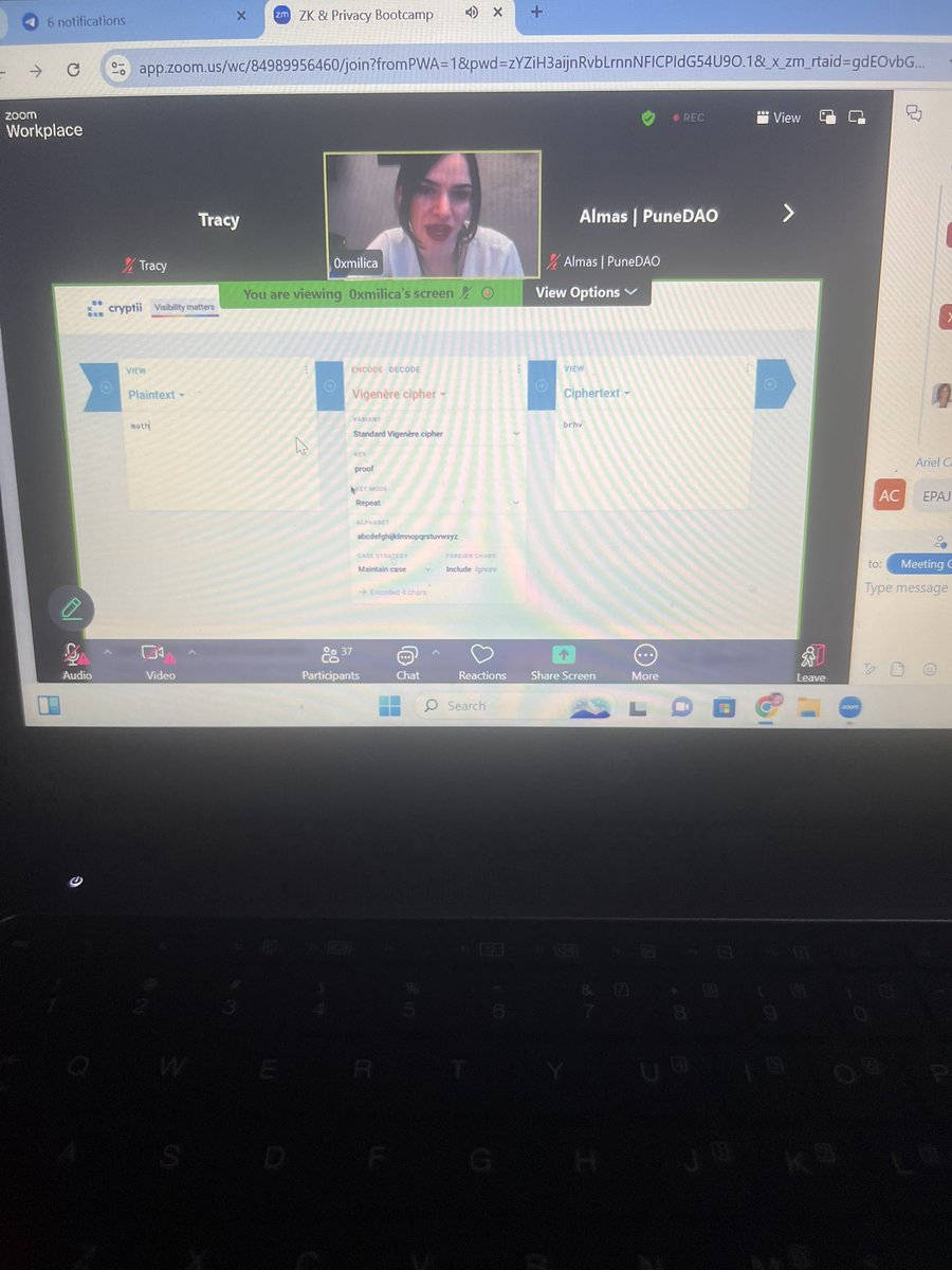 twincakery's tweet image. First day of @dev3pack s ZK bootcamp, am already felling challenged and  motivated to learn more about ZK proofs #personalgrowth a special shoutout to @0xMilica gal u genius @_SDAV for such opportunities for the ladies 💕💕